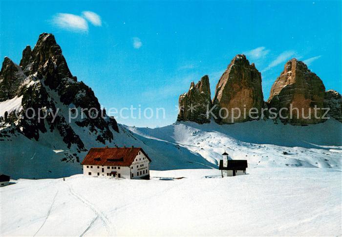Monte Paterno Dolomiten Paternkofel Drei-Zinnen mit Dreizinnenh?tte