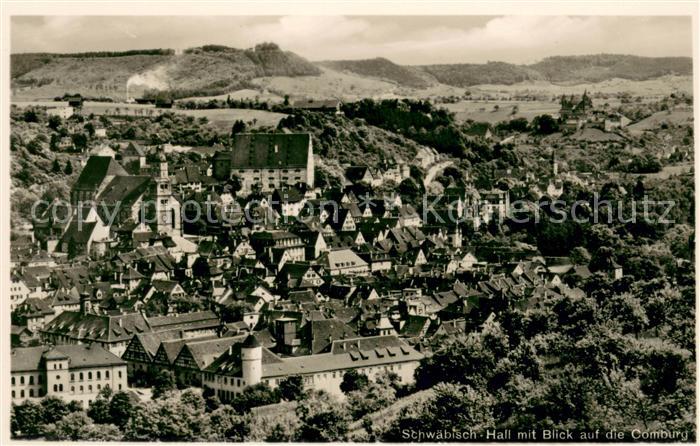 Schwaebisch Hall Fliegeraufnahme mit Comburg