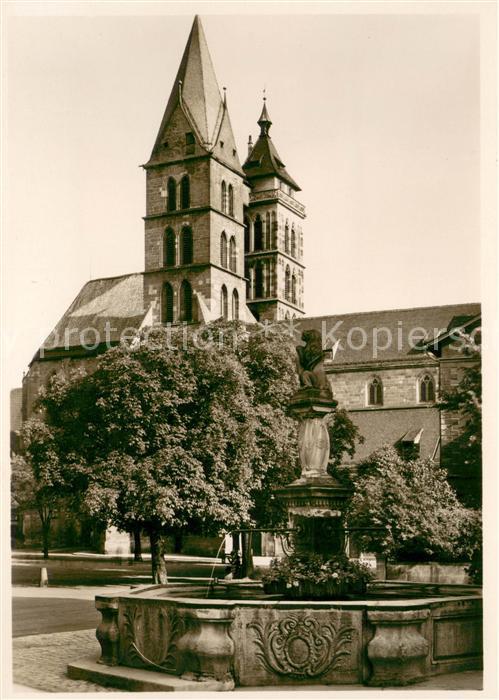 Esslingen Neckar Stadtkirche mit Marktbrunnen