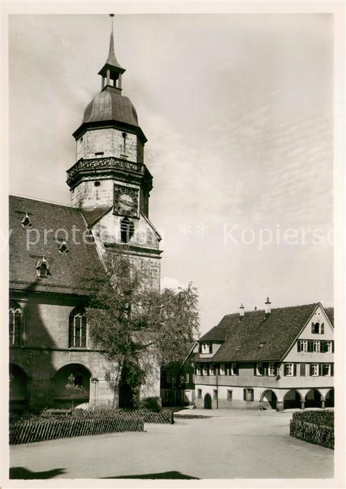 Freudenstadt Stadtkirche Nordfluegel und Haeuser am Markt