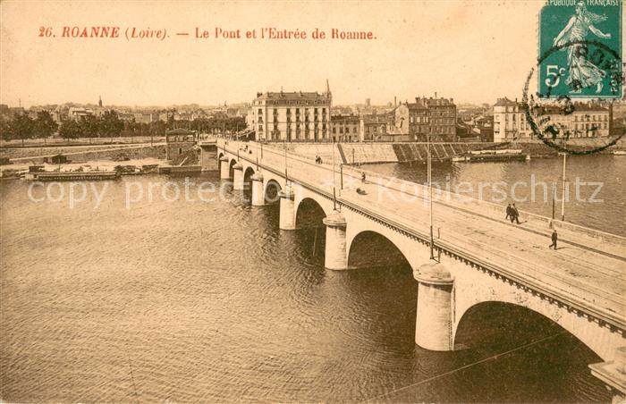 Roanne Loire Le Pont et l’Entree de Roanne