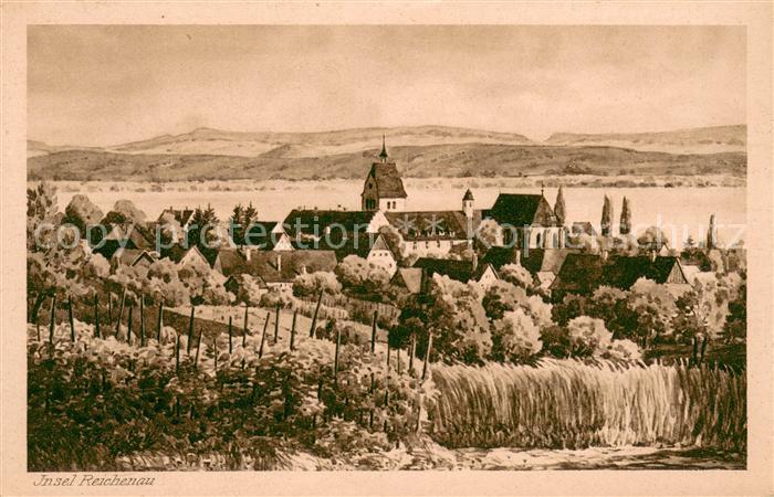 Reichenau Bodensee Panorama mit Muenster