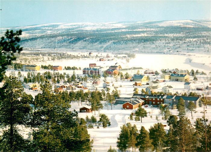 Karasjok The inn with the scools beyond River Karasjokka