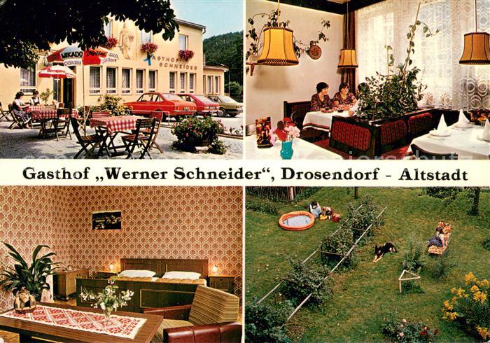 Drosendorf-Zissersdorf Gasthof Werner Schneider Gastraeume Terrasse Garten