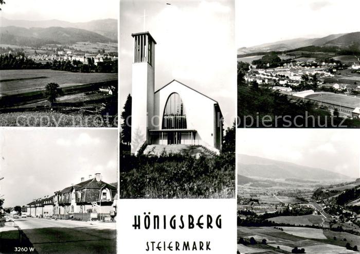 Hoenigsberg Teilansichten Kirche Panorama