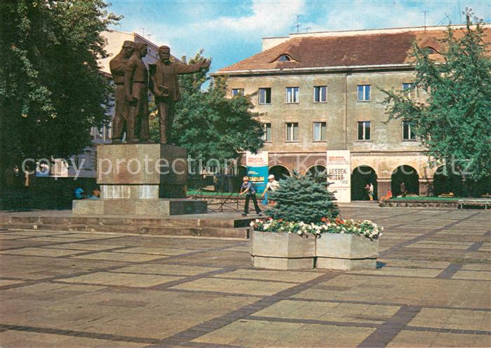 Litzmannstadt Lodz Pomnik Juliana Marchlewskiego na Rynku Staromiejskim