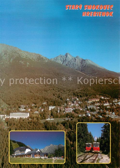 Stary Smokovec Hohe Tatra pod Slavkovskym stitom vzadu Lomnicky stit Pozemna lan