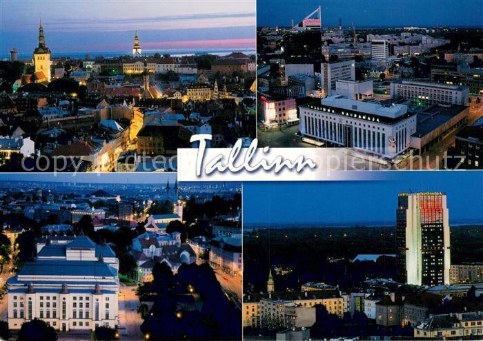 Tallinn Panorama Teilansichten bei Nacht