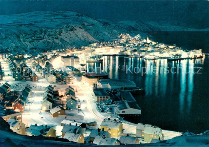 Hammerfest Wintry night at the worlds northernmost town