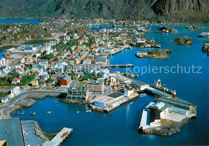 Svolvær Sentrum sett fra fly