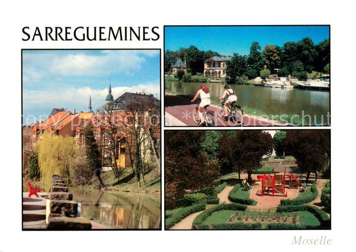 Sarreguemines Partie am Fluss Park Fahrradweg