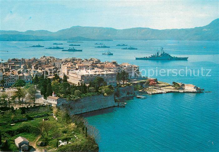 Korfu Corfu Panorama Kriegsschiffe