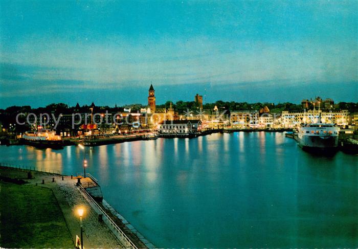 Haelsingborg Nattmotiv fran Hamnen