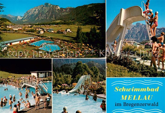 Mellau Vorarlberg Panorama Freischwimmbad Rutsche