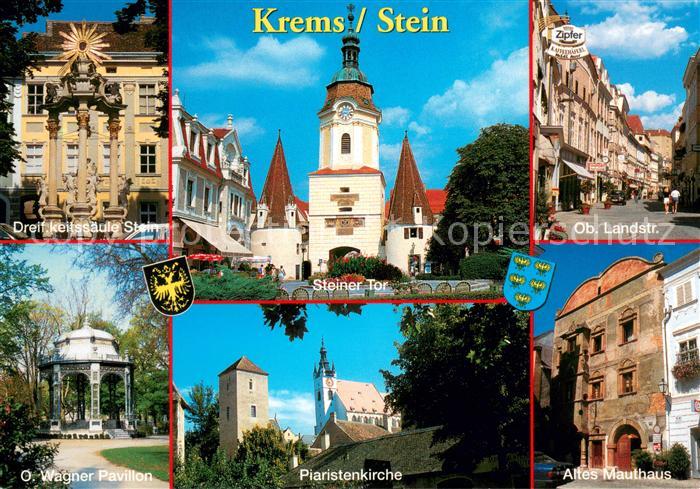 Krems Donau Dreifaltigkeitssaeule Steiner Tor Ob Landstrasse Wagner Pavillon Pia