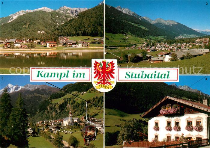 Kampl Ortsmotiv Ampferstein und Nockspitze Neustift mit Brennerspitze Blumengesc