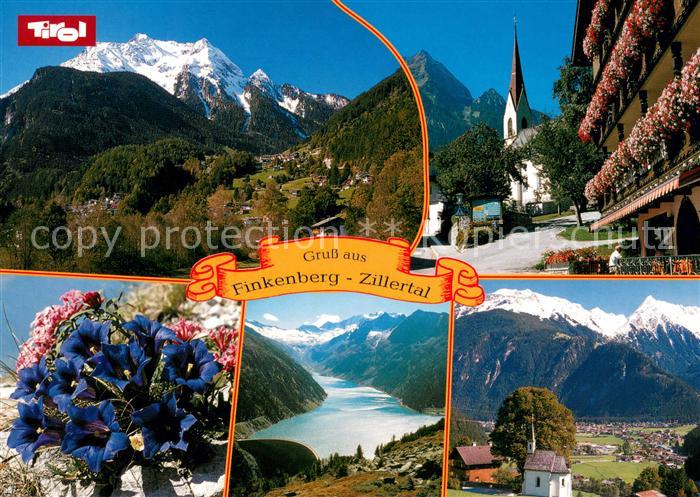 Finkenberg Tirol Panorama Dorfpartie Alpenflora Kapelle