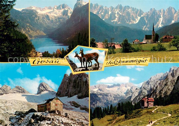 Gosau Oberoesterreich Gosausee mit Hohem Dachstein Ortspartie Gosaukamm Adamek H