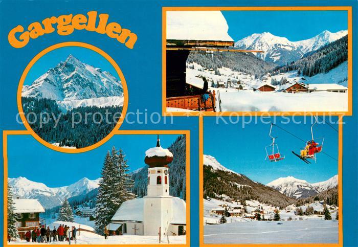 Gargellen Vorarlberg Panorama Dorfpartie Kirche Sessellift