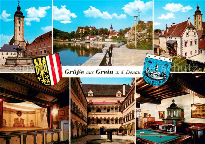 Grein Donau Oberoesterreich Hauptplatz Donauufer Rathaus Stadttheater Greinburg