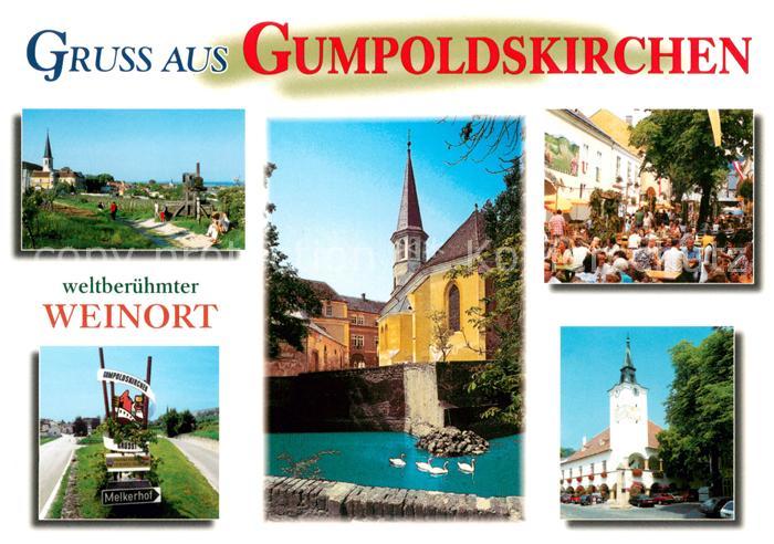 Gumpoldskirchen Niederoesterreich Panorama Kirche Dorfpartie Meikerhof