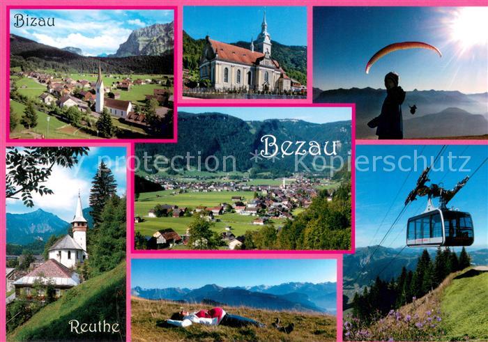Bezau Vorarlberg Panorama Kirche Gleitschirmflieger Reuthe Panorama Seilbahn