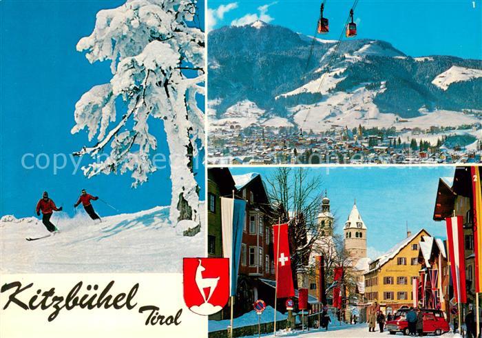 Kitzbuehel Tirol mit Hahnenkamm Hauptstrasse