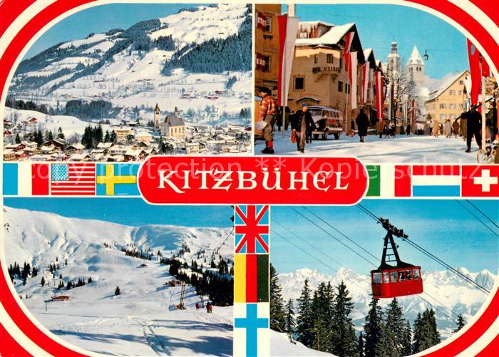 Kitzbuehel Tirol Panorama Hauptstrasse Skipiste Seilbahn