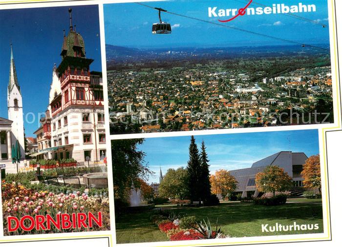 Dornbirn Vorarlberg mit Karrenseilbahn und Kulturhaus