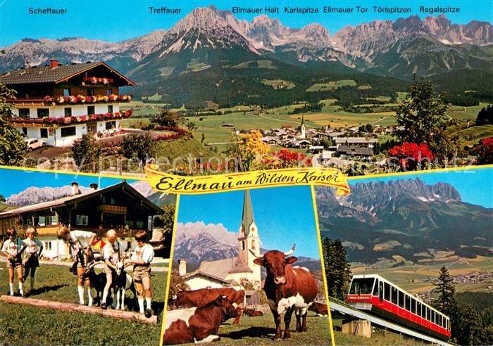 Ellmau Tirol Panorama Dorfkinder Kirche Bergbahn