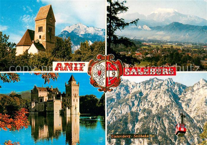 Anif Wasserschloss Anif Panorama Untersberg Seilbahn
