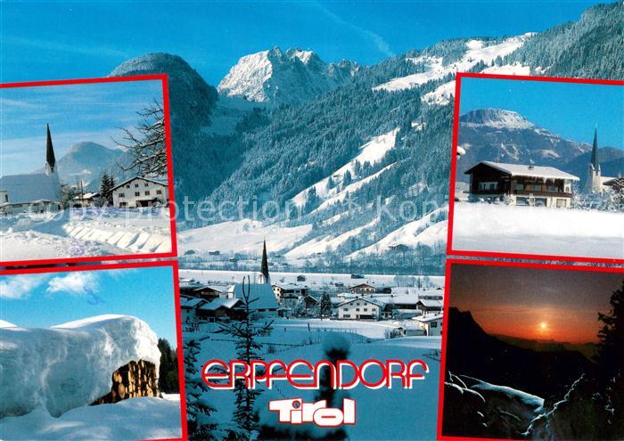 Erpfendorf Winterpanorama Kirche Stimmungsbild