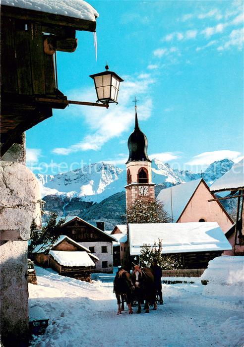 Fiss Tirol Dorfmotiv mit Kirche