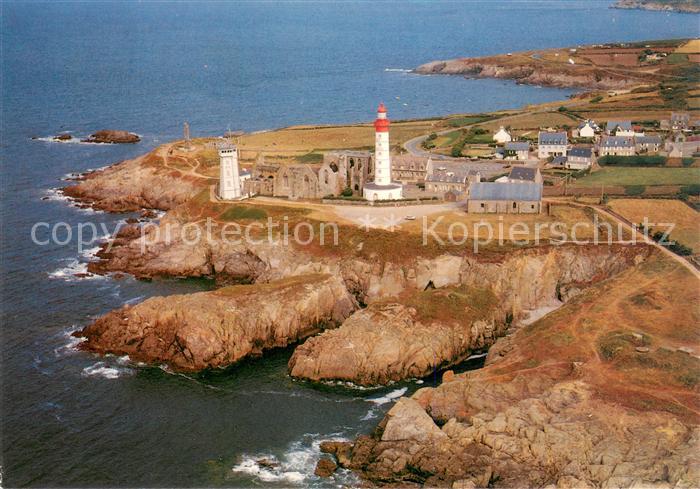 Plougonvelin La Pointe Saint Mathieu Le phare et l’abbaye Vue aerienne
