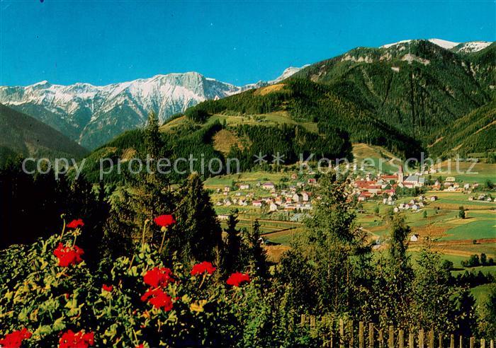 Aflenz mit Buergeralm am Suedhang des Hochwabes
