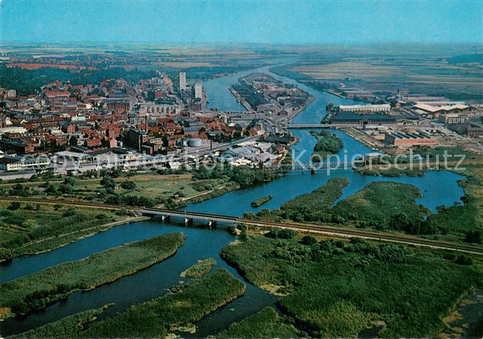 Randers mit Gudenaa Fliegeraufnahme