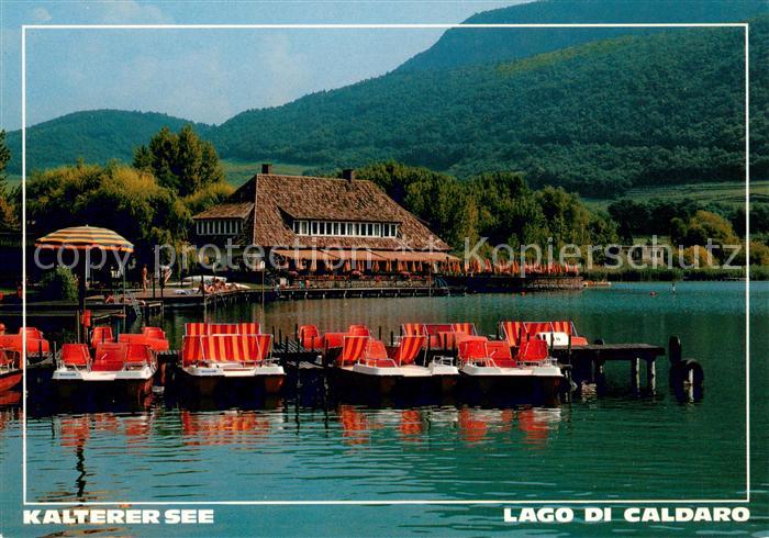 Kalterer See Suedtirol Bootsanleger Hotel Restaurant am See