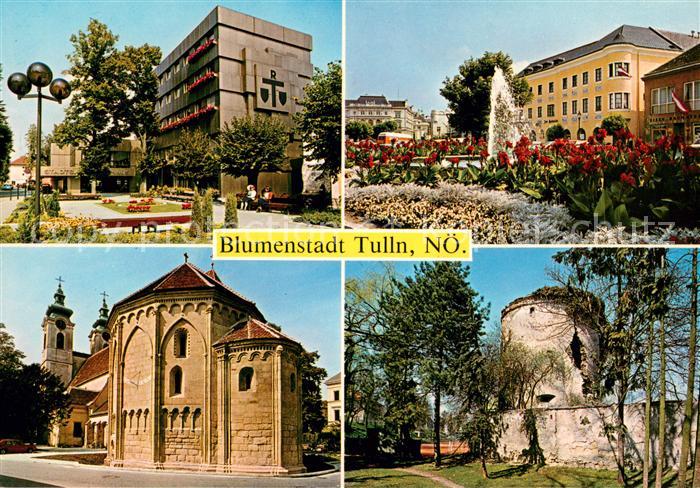Tulln Donau Rathaus Hauptplatz Kirche mit Karner Stadtturm Stadtmauer