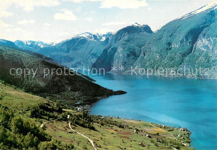 Sogn Sognefjord View from Aurland Laerdal Road Mountains