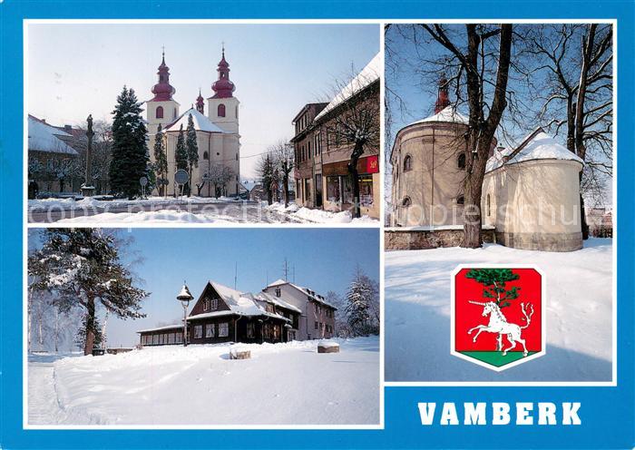 Vamberk Wamberg Husovo namesti Chata Na vyhlidce Kostel sv. Barbory s hrobbkou h