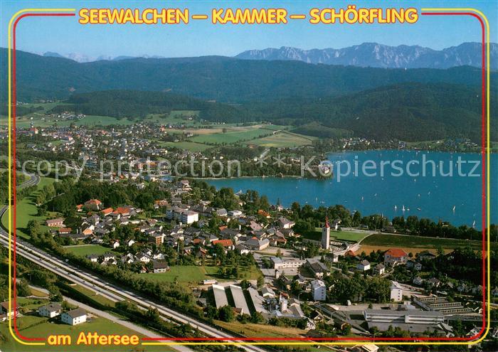 Seewalchen Attersee mit Kammer und Schoerfling Alpen Fliegeraufnahme