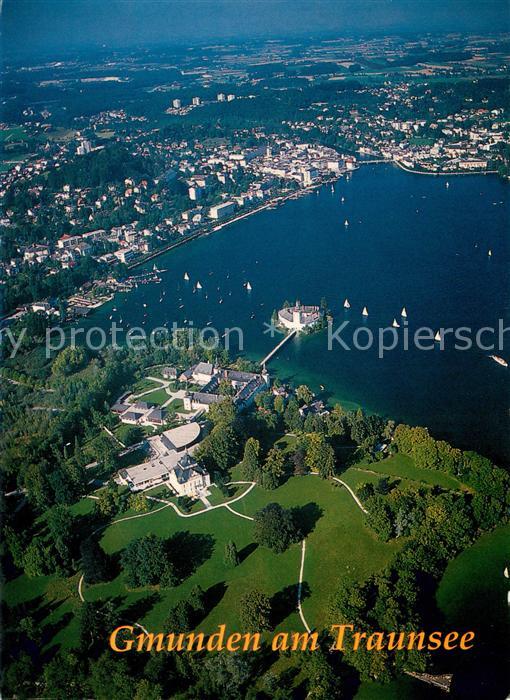 Gmunden Salzkammergut Toscana Park Schloss Orth Traunsee Fliegeraufnahme