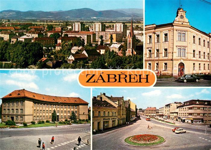 Zabreh Celkovy pohled Pruceli gymnasia Zemedelske odbourne uciliste Namesti Osvo