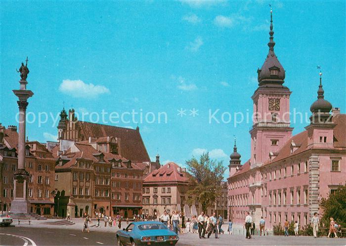 Warszawa Widok na Plac Zamkowy i Zamek Krolewski