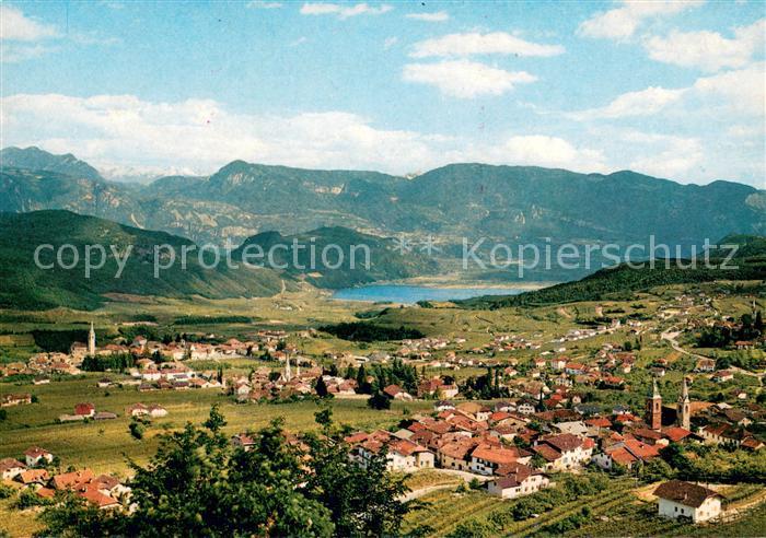 Kaltern Weinstrasse Tirol Panorama mit Kalterer See ueberetsch