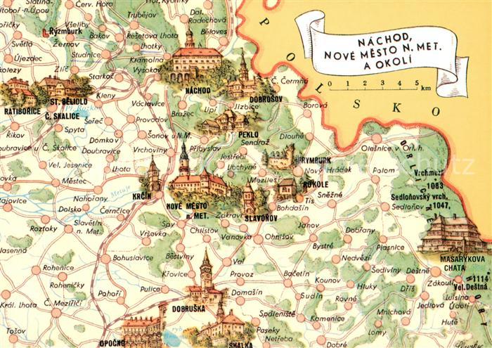 Nachod Tschechien Nove Mesto Peklo Dobrosov Rokole Landkarte