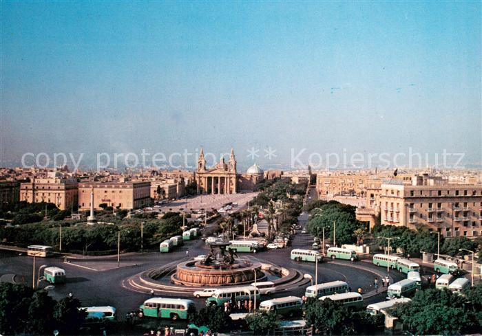 Malta Triton Fountain and Bus Terminus Floriana