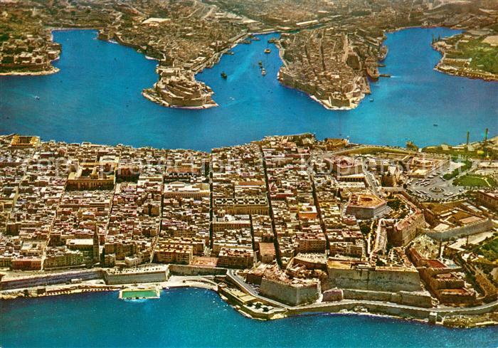 Malta Fliegeraufnahme Valetta and Grand Harbour