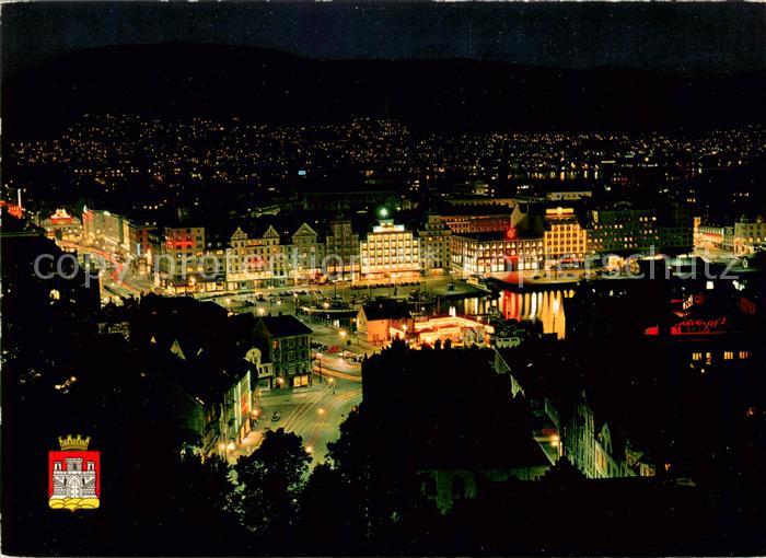 Bergen Norwegen Byen fra Skansen