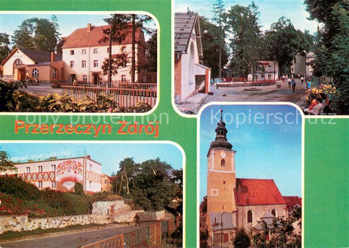 Przerzeczyn-Zdrój Slezy u podnoza Gor Sawich Sanatorium B Deptak Kosciol